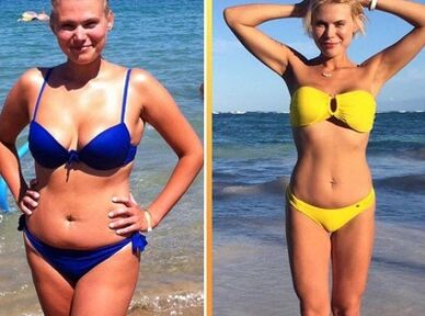 Fotos de antes y después de la dieta de la sandía.