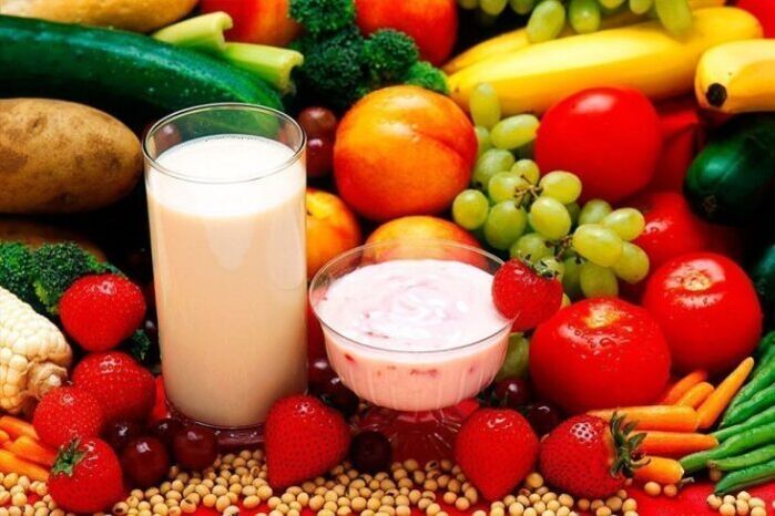 Dieta de frutas y yogur.